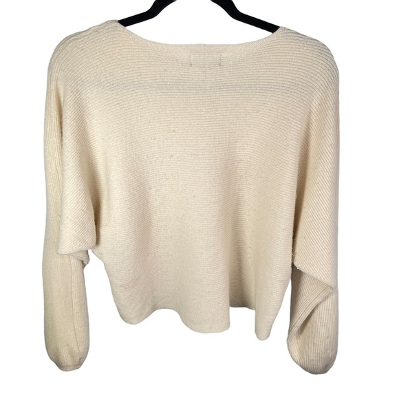 Monrow Womens Ribbed Off-The-Shoulder Wool & Cashmere-Blend Sweater Cream Medium - Picture 2 of 9